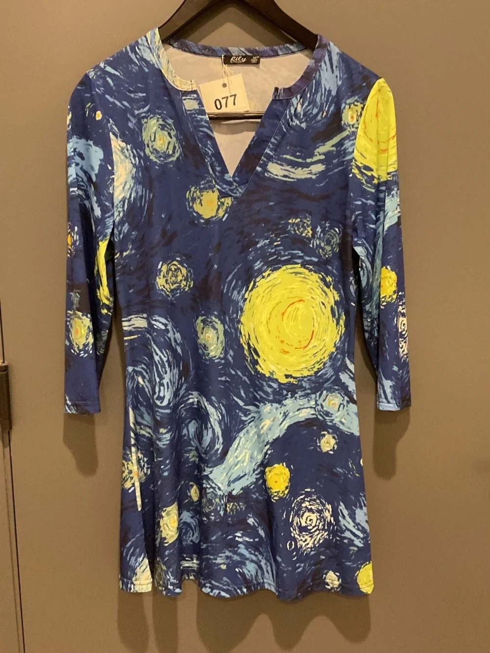 077 Van Gogh Printed Long Top or Short Dress